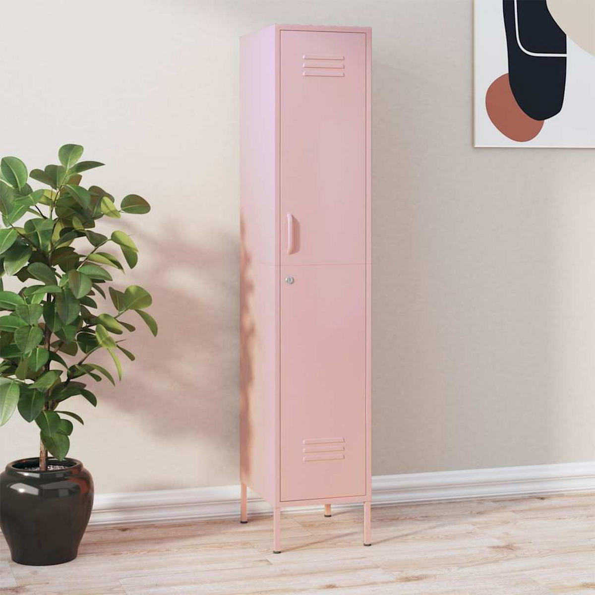 SCHLIESSFACHSCHRANK Rosa 35/46/180 Cm Stahl - Rosa, Metall (46/180/35cm) - vidaXL