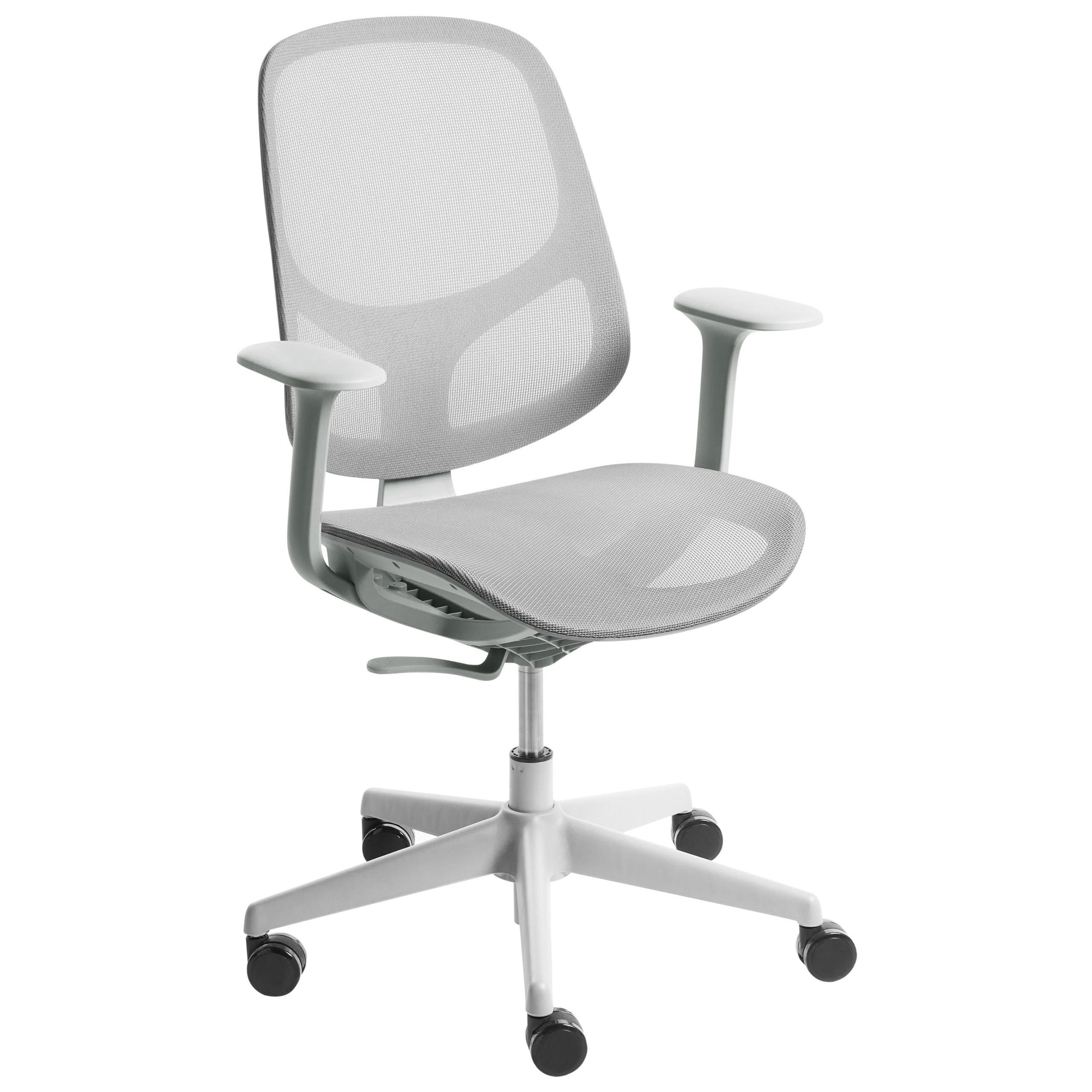 BÜROSTUHL Hellgrau Aeri - Hellgrau, Textil (60/93/60cm) - Beliani