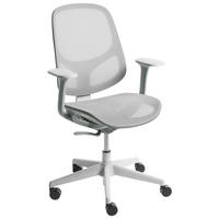 BÜROSTUHL Hellgrau Aeri - Hellgrau, Textil (60/93/60cm) - Beliani
