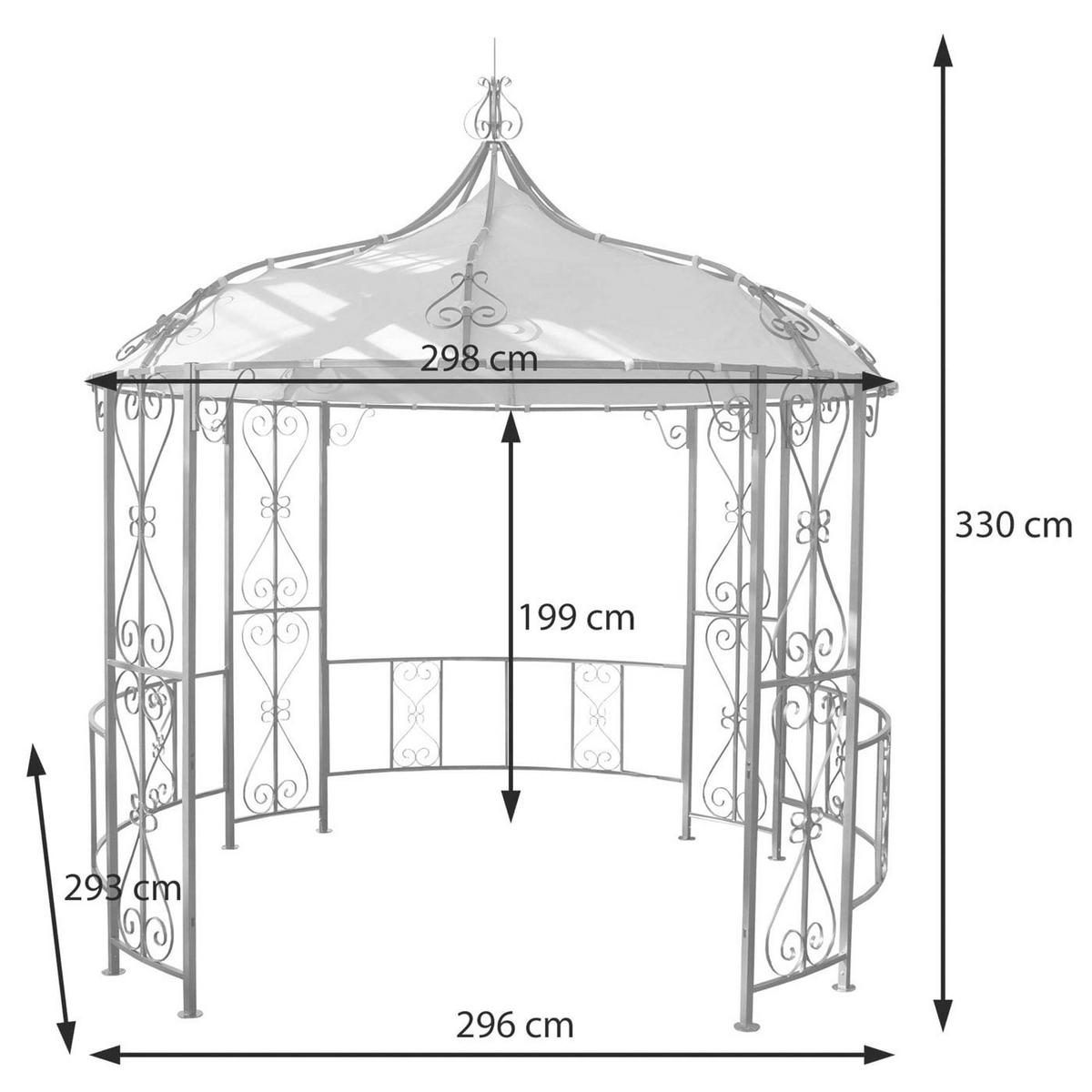 PERGOLA Almeria 330x300x300cm Rundpavillon Terrakotta-Braun - Orange, Metall (300/330/300cm) - BERLINLODGE