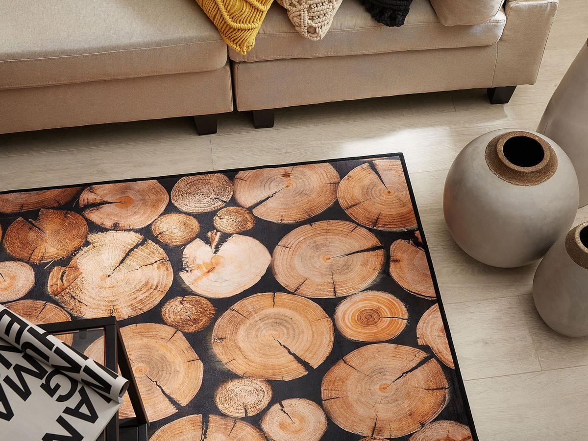 KURZFLOR-TEPPICH Kardere 150/80 cm - Braun, Kunststoff (80/150cm) - Beliani