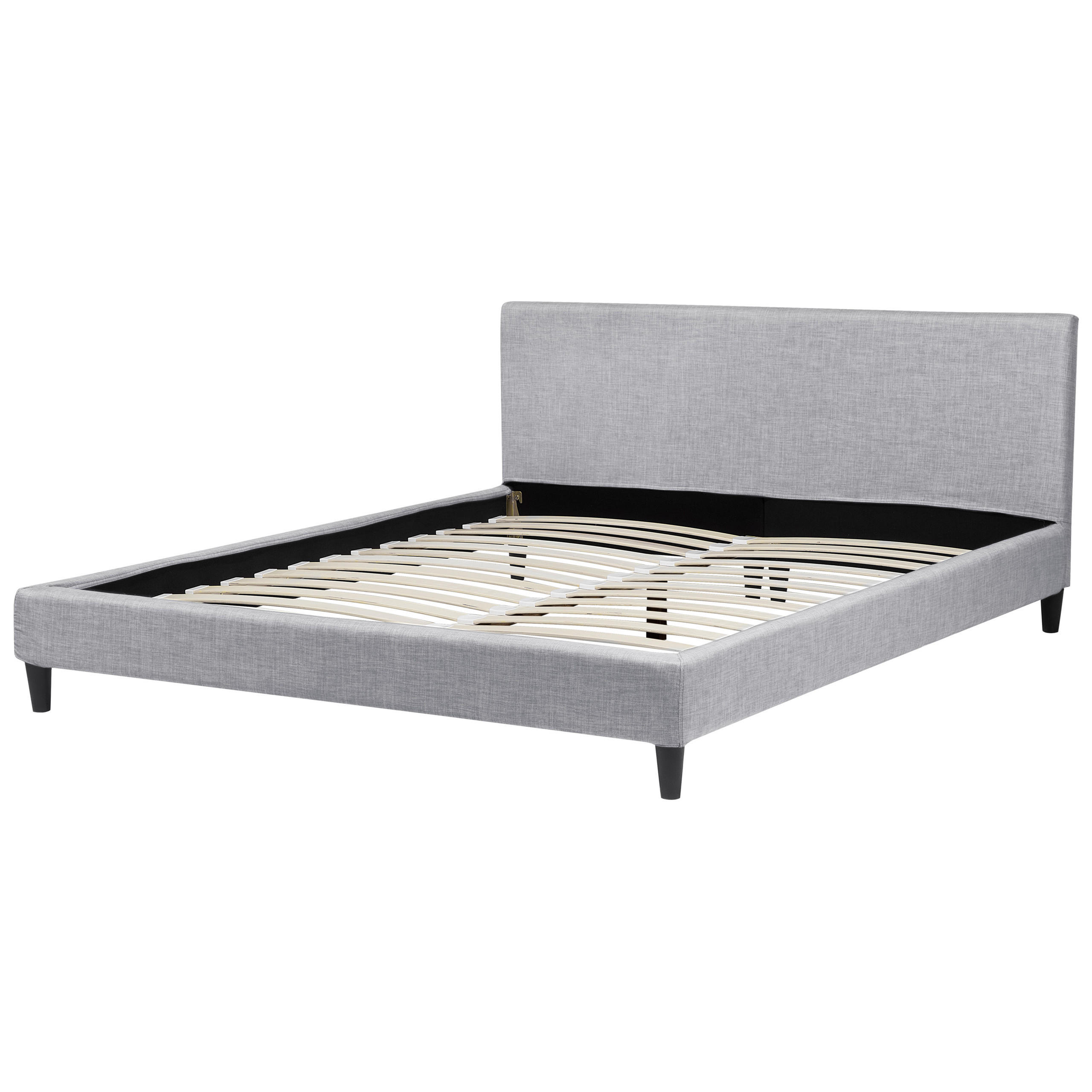 POLSTERBETT 180/200cm Hellgrau Fitou - Hellgrau, Textil (180/200cm) - Beliani