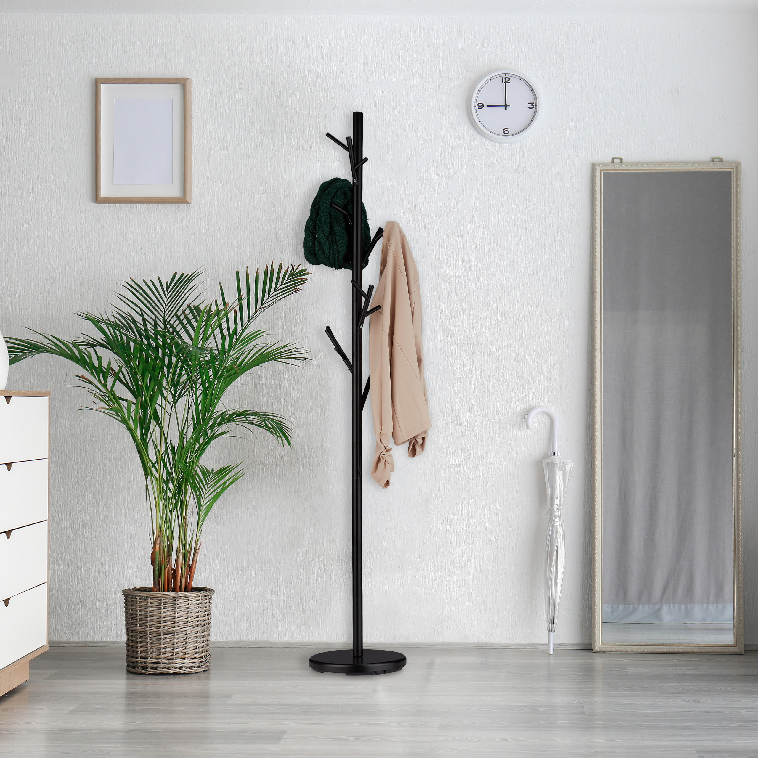 GARDEROBENSTÄNDER - Schwarz, Metall (30/176/30cm) - Relaxdays