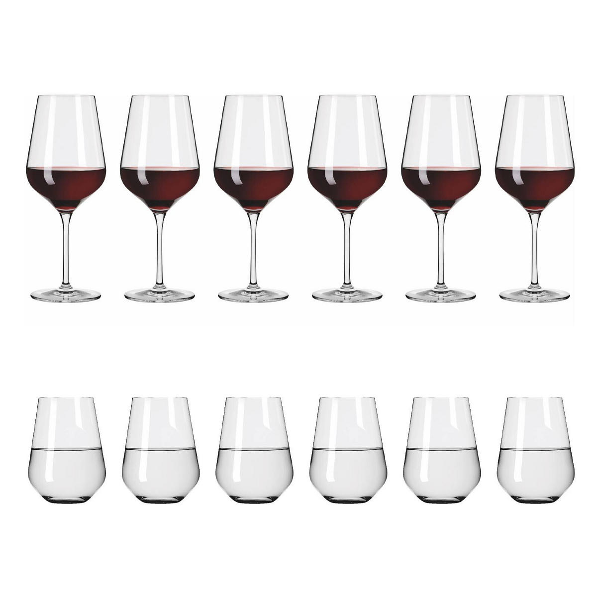 ROTWEIN- UND WASSERGLÄSER Lichtweiss Aurelie transparent 12er Set - Transparent, Glas - Ritzenhoff