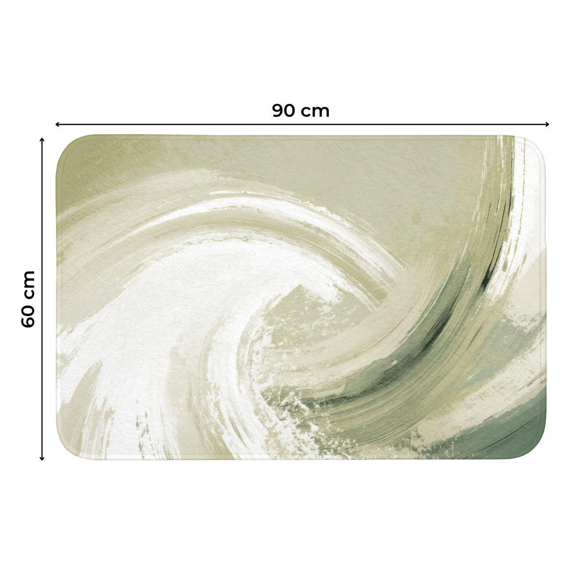 WC PŘEDLOŽKA Abstraktní - Tahy štětcem - Vlny - Zelená 90x60 cm - mátově zelená, textil/plast (90/1cm) - OnlyWow
