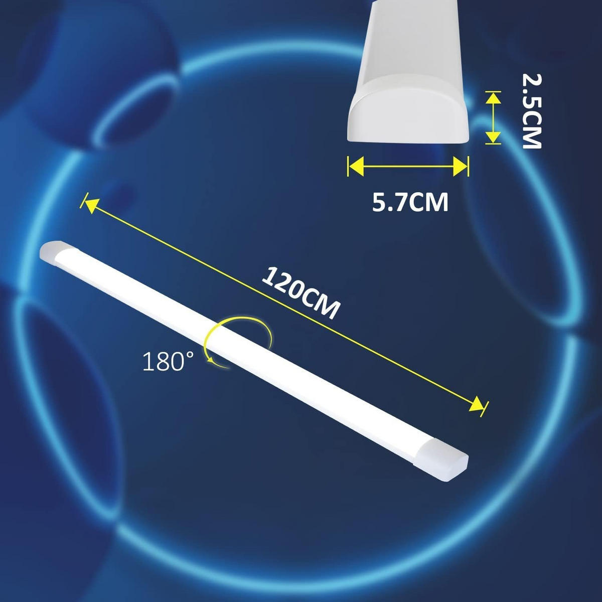 LED-DECKENLEUCHTE 120/5.7/2.6 cm - Weiß, Kunststoff (120/5.7/2.6cm) - Nettlife