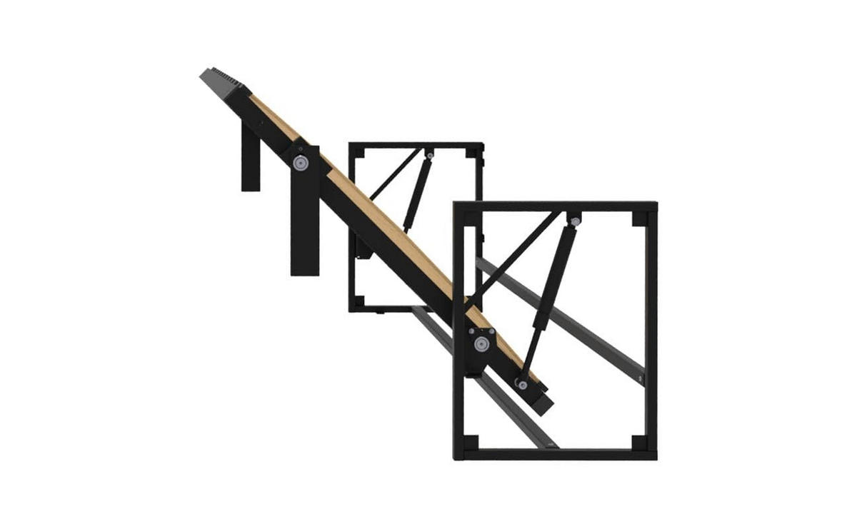 WANDBETT Morphy Classik Modulares SizeFlex- und TypeFlex-System - 190x 80 Horizontal - Schwarz, Holz/Metall (190/80cm) - WallBedKing