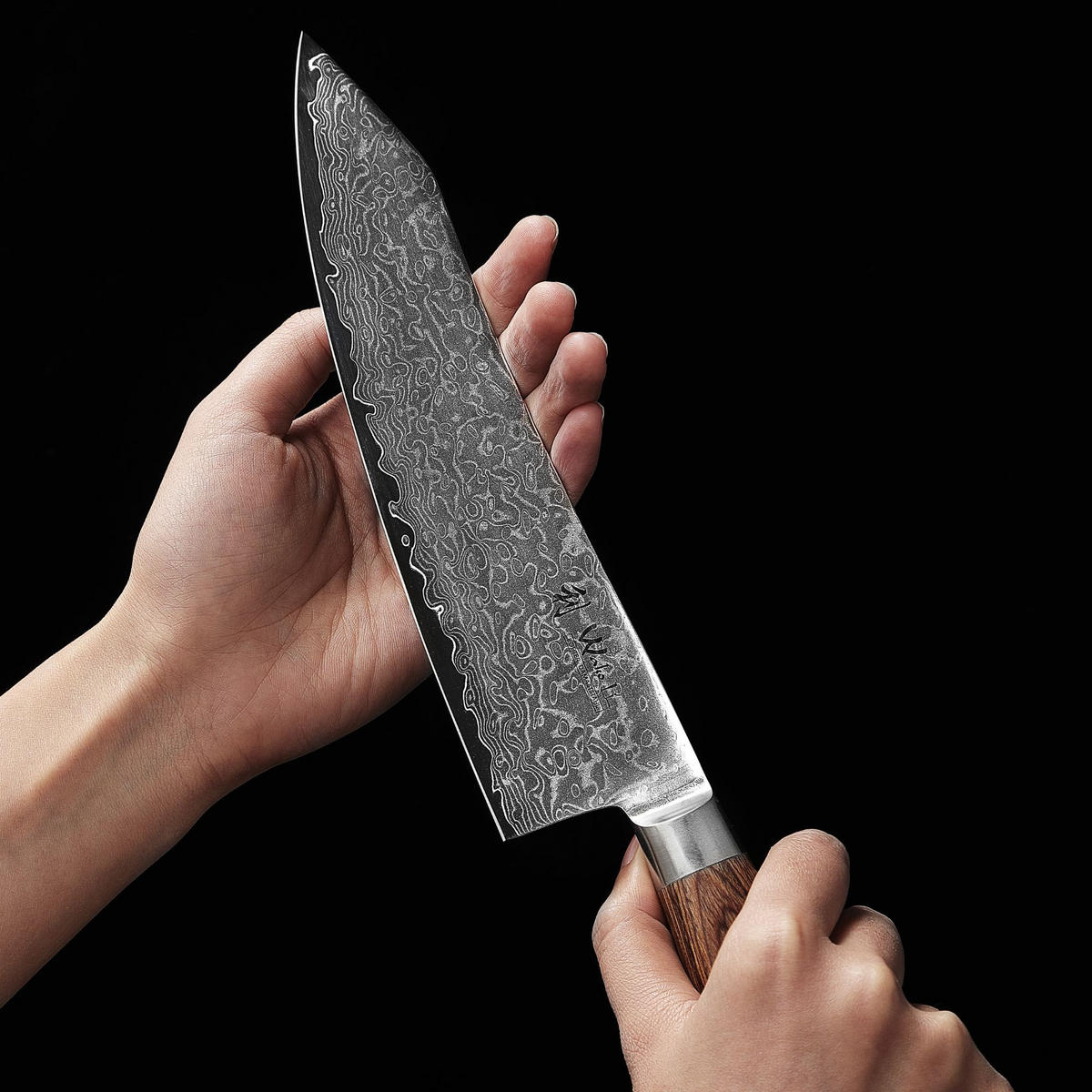 KOCHMESSER 20 cm - Braun, Holz/Metall (34cm) - Wakoli