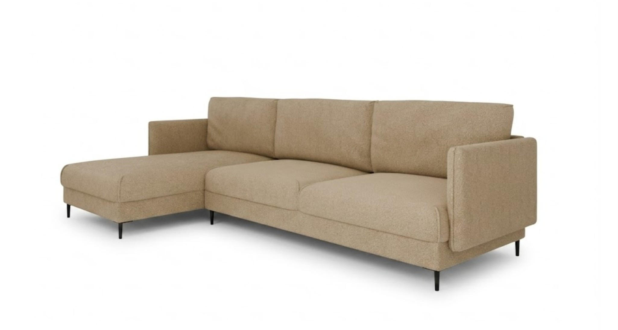 ECKSOFA Helmer Max In Stoff Baloo - Beige, Holzwerkstoff/Textil (164/323cm) - Fun Möbel