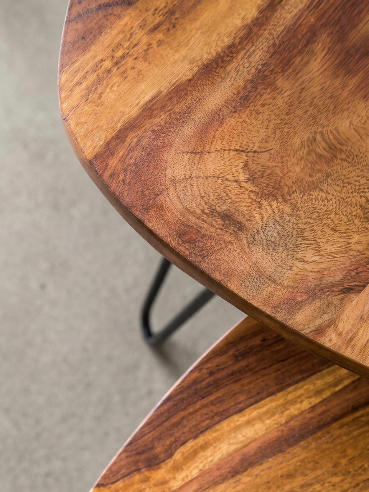 BEISTELLTISCH Set – 2-teilig Massivholz Metall Industrial - Schwarz/Braun, Holz/Metall (60/60/56cm) - KADIMA DESIGN