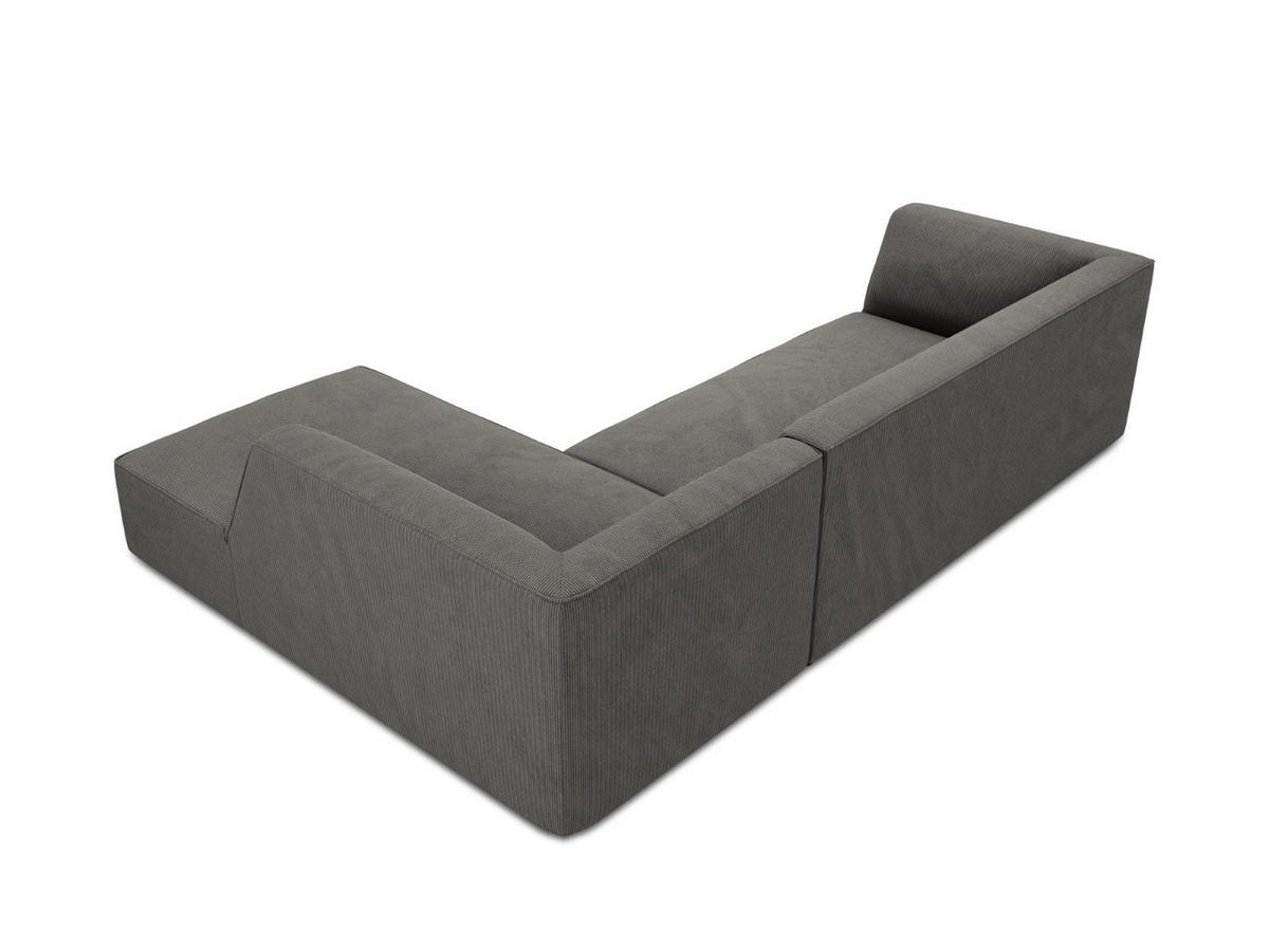 ECKSOFA rechts Ruby aus Cord dunkelgrau 4 Sitzplätze - Dunkelgrau, Textil (180/273cm) - Micadoni