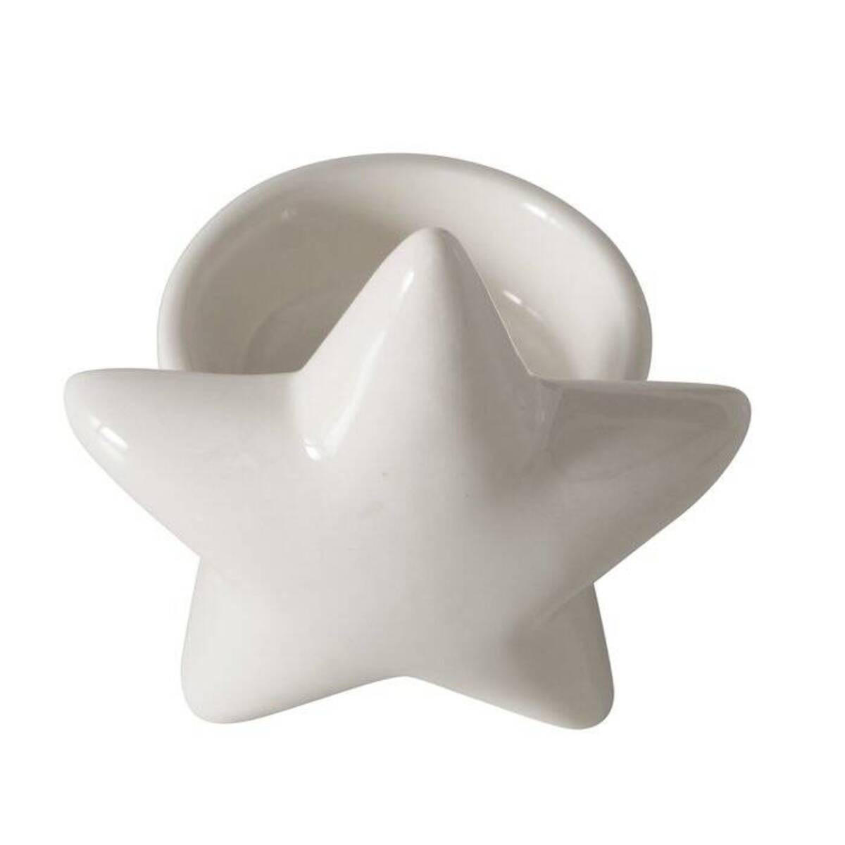 TEELICHTHALTER Porzellan Ulanda - Weiß, Keramik (7.5/8cm) - Boltze Home