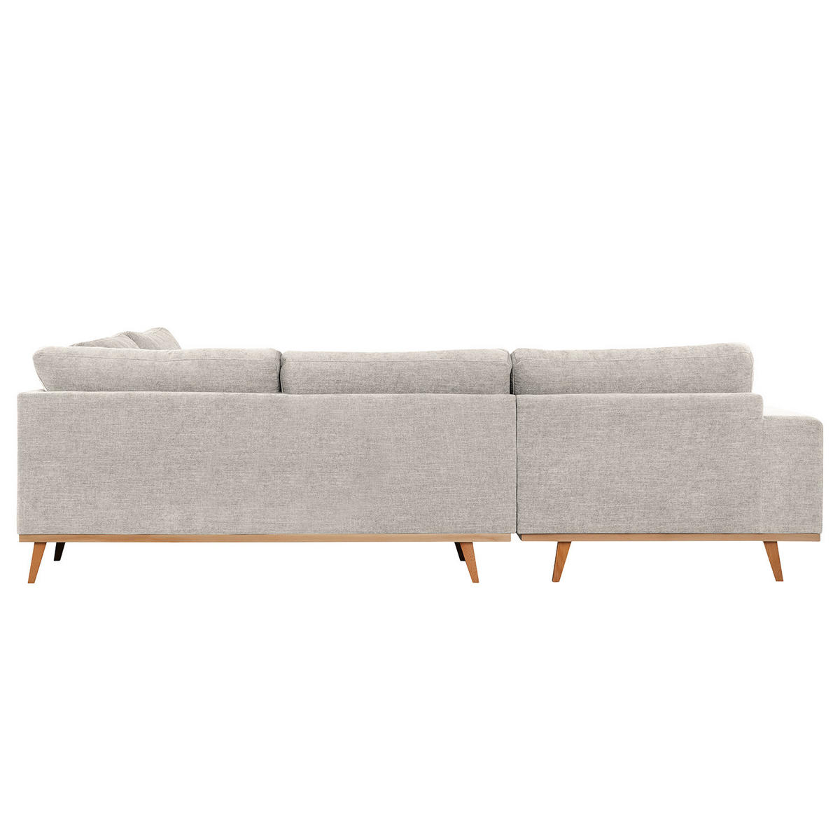 ECKSOFA mit Ottomane - Buchefarben/Grau, Buchenholz/Textil (287/219cm) - home24