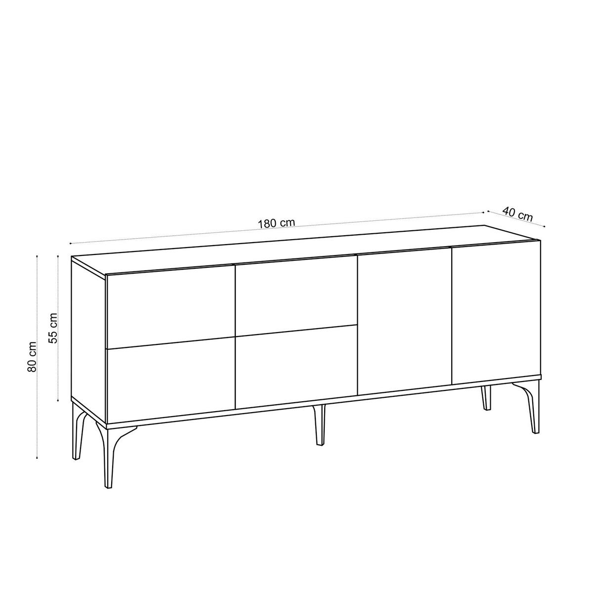 BUFFETSCHRANK laika beige - Beige, Holz (40/80/180cm) - Habitat Garten