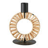 KERZENHALTER Metall Strohgeflecht Toke 16 cm - Beige, Metall (8/16/8cm) - Boltze Home