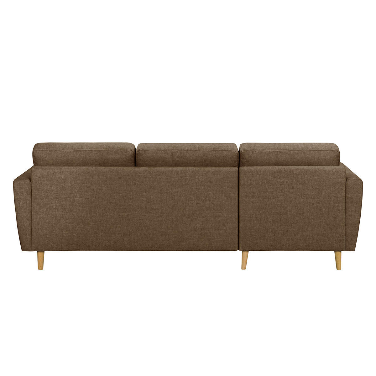ECKSOFA mit Longchair - Hellbraun, Holz/Textil (233/148cm) - home24