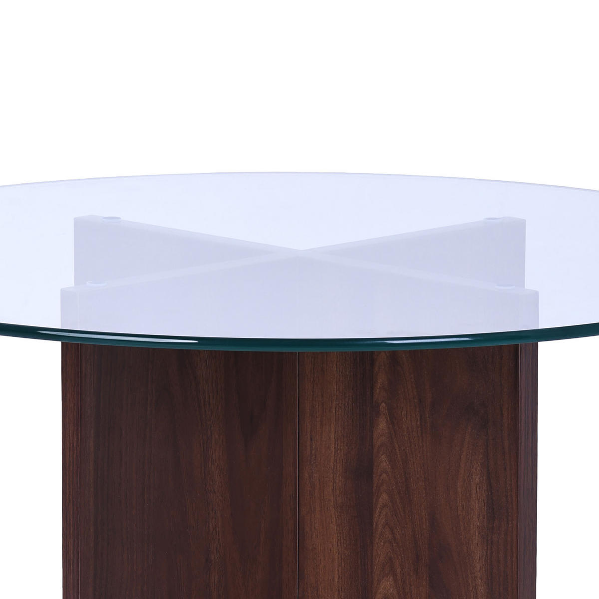 COUCHTISH Giulia Moderner aus Klarglas und Walnussholz - Transparent/Braun, Holz (80/80/45cm) - Sicaan