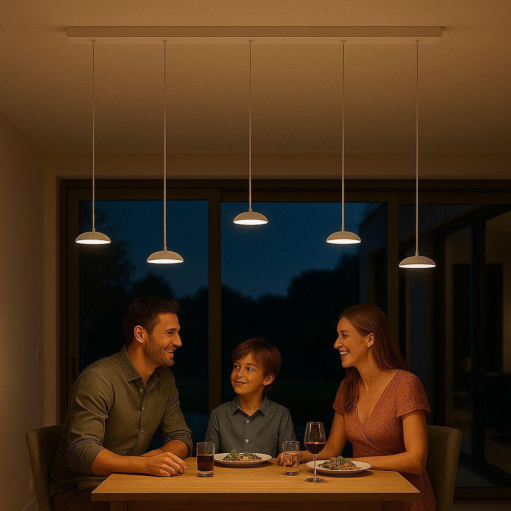 LED-HÄNGELEUCHTE Santa Air 5-flammig Weiß - Weiß, Metall (11/11/3.2cm) - s.luce
