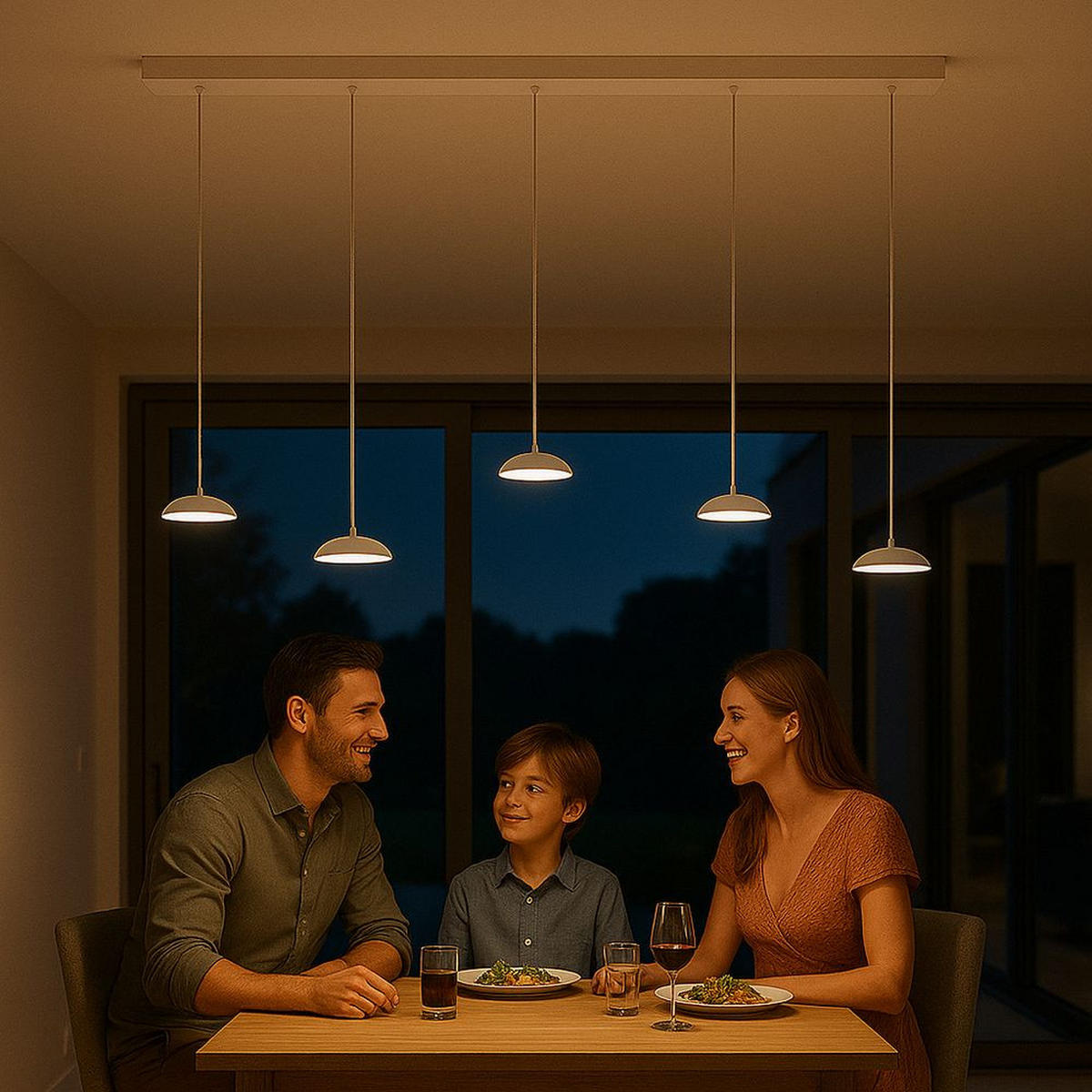 LED-HÄNGELEUCHTE Santa Air 5-flammig Weiß - Weiß, Metall (11/11/3.2cm) - s.luce