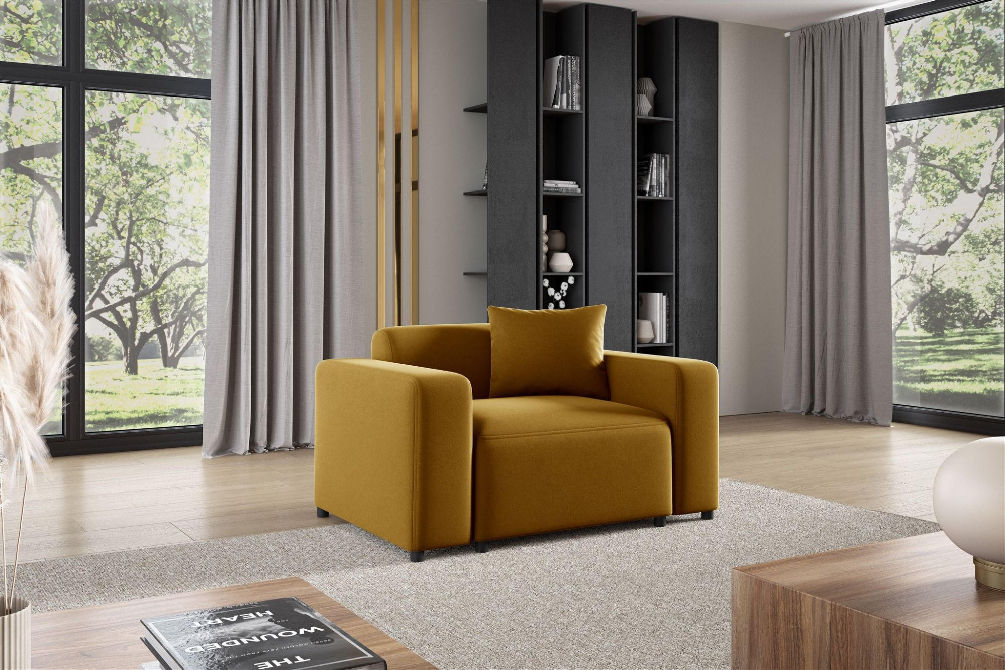 SESSEL Megan In Salvador - Honig, Holzwerkstoff/Textil (145/75/98cm) - Fun Möbel