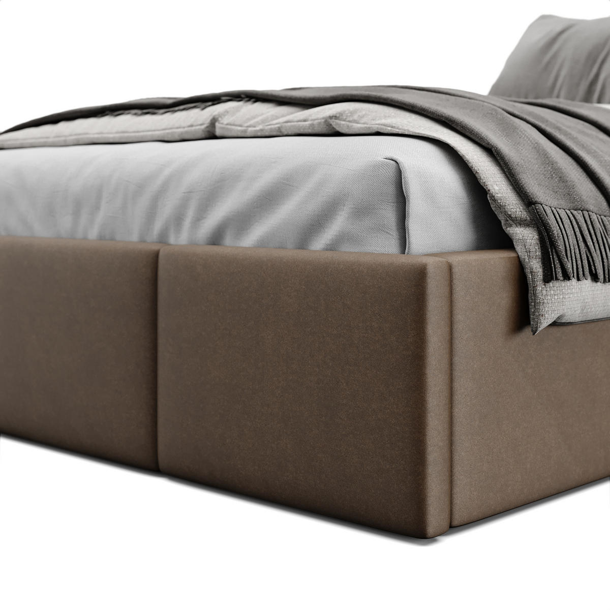 POLSTERBETT für Schlafzimmer Bett mit Stauraum Braun 120x200cm - Braun, Holzwerkstoff/Textil (120/200cm) - Muralo