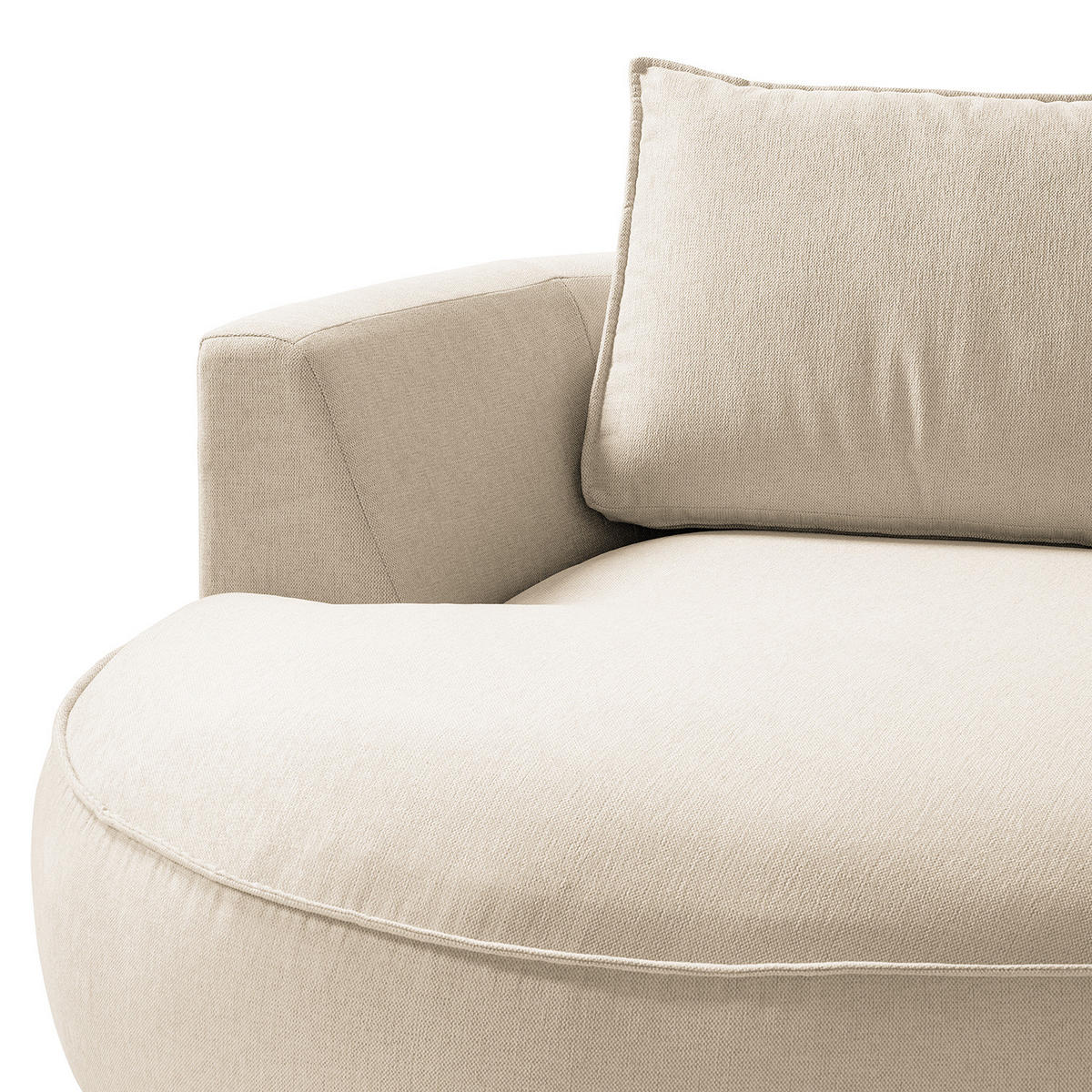 OTTOMANE - modular - Beige/Schwarz, Kunststoff/Textil (196/82/146cm) - home24