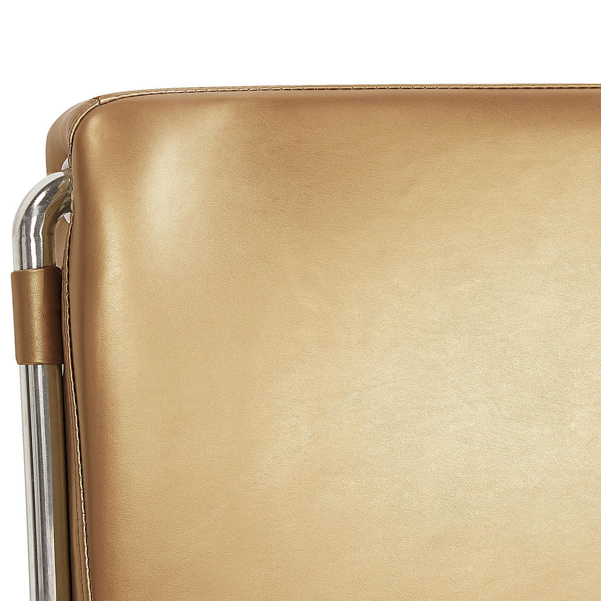 LEDERBETT 160/200cm Gold Paris - Goldfarben, Leder (160/200cm) - Beliani