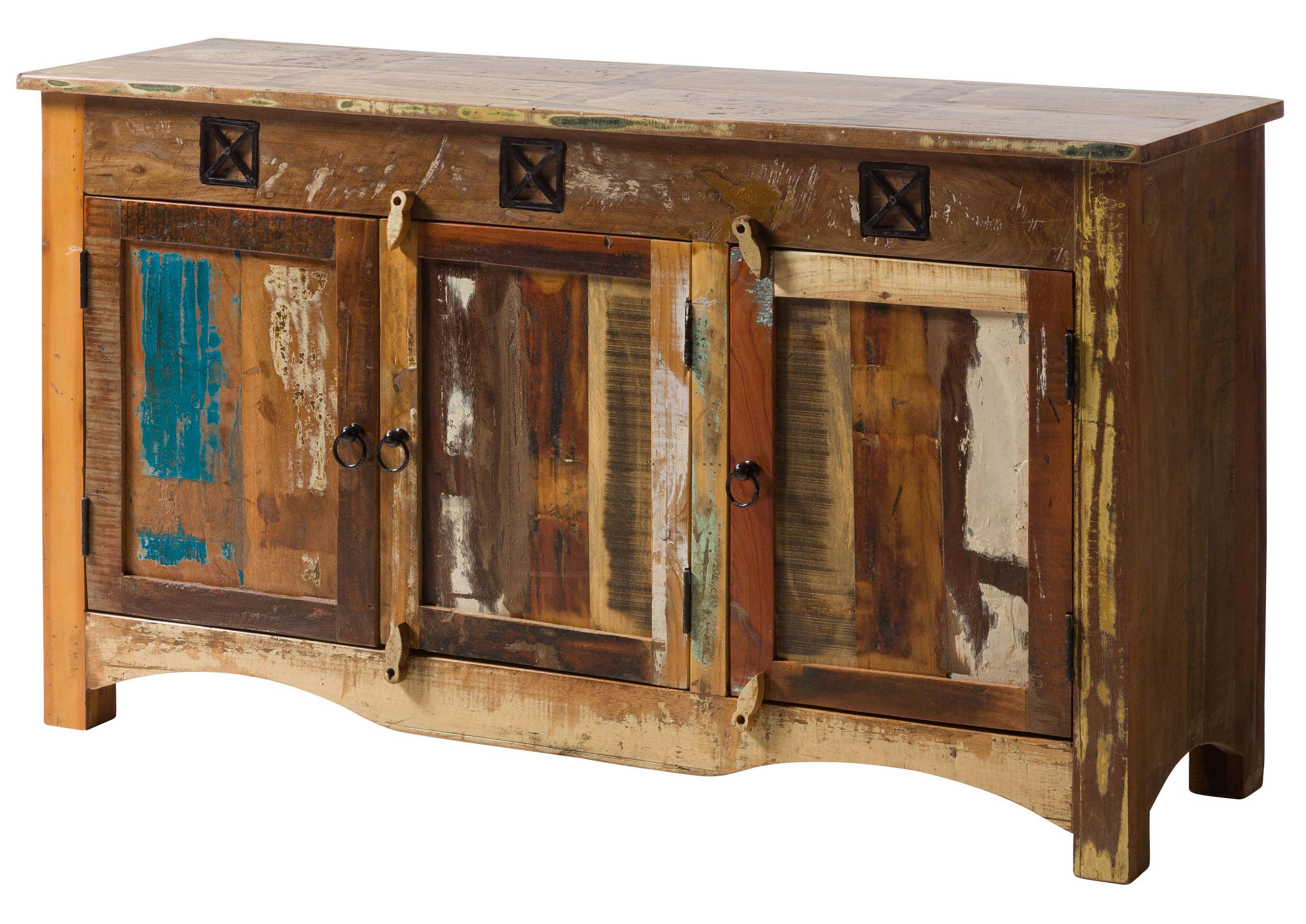 Massivmoebel24 Sideboard Mehrfarbig 135x75x40 cm