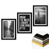 WANDBILDER 3er-Set - 20x30 cm Schwarzer Rahmen - Inspiration für Schwarz-Weiß-Darstellungen von Stadtstraßen - Schwarz, Kunststoff (20/30cm) - ArtPrintCave