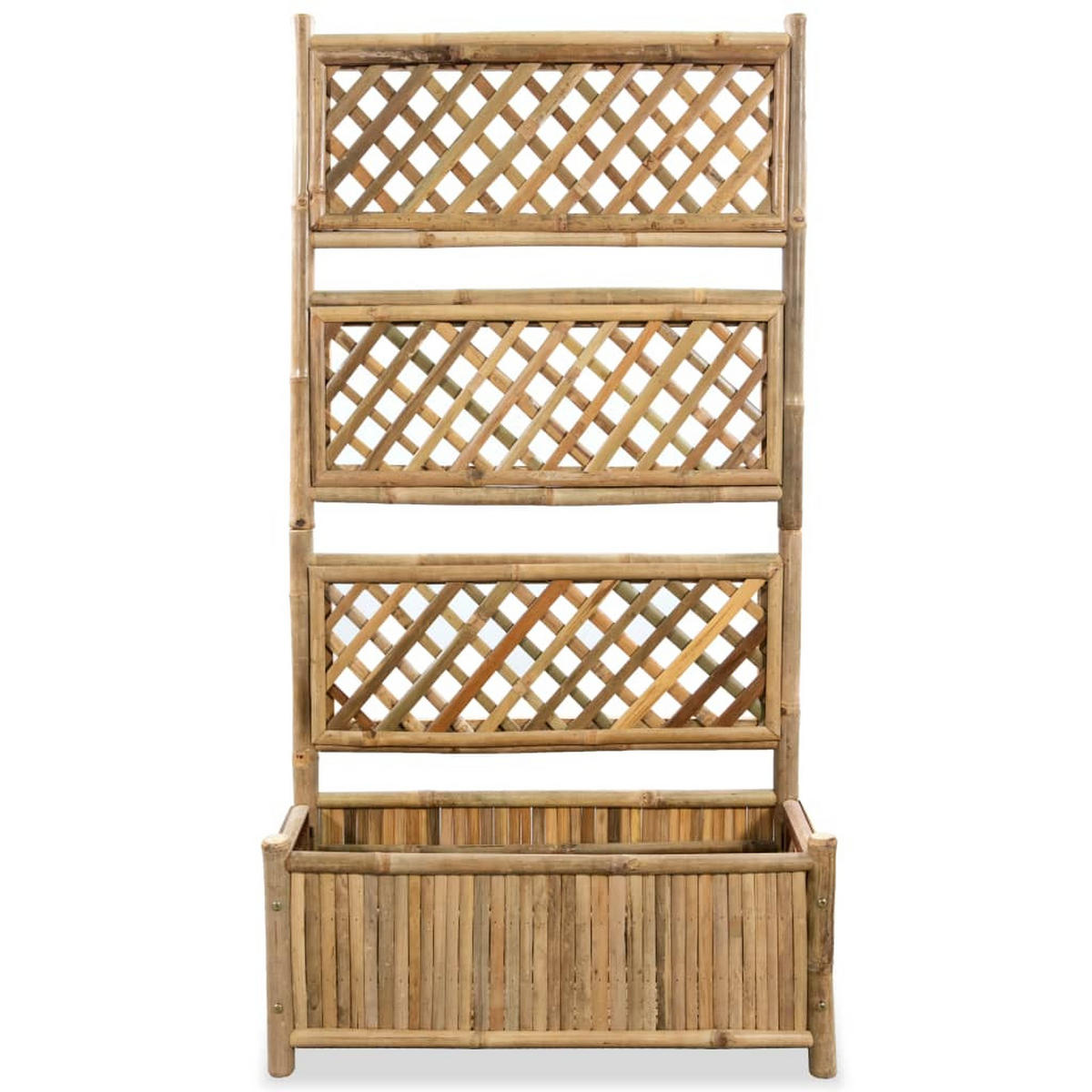 HOCHBEET mit Spalier 70/30/135 cm, aus Bambus, - Braun, Naturmaterialien (70/135/30cm) - vidaXL