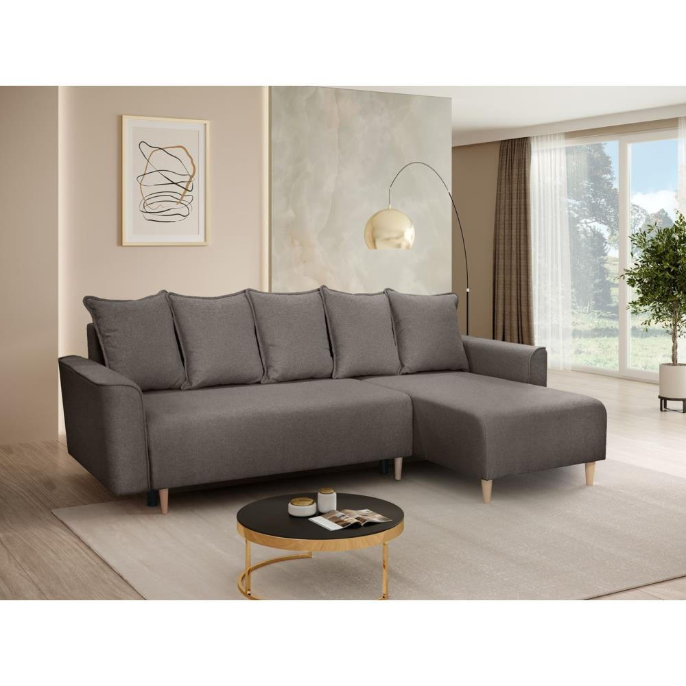 ECKSCHLAFSOFA Willow braun - Braun, Textil (225/150cm) - Beautysofa