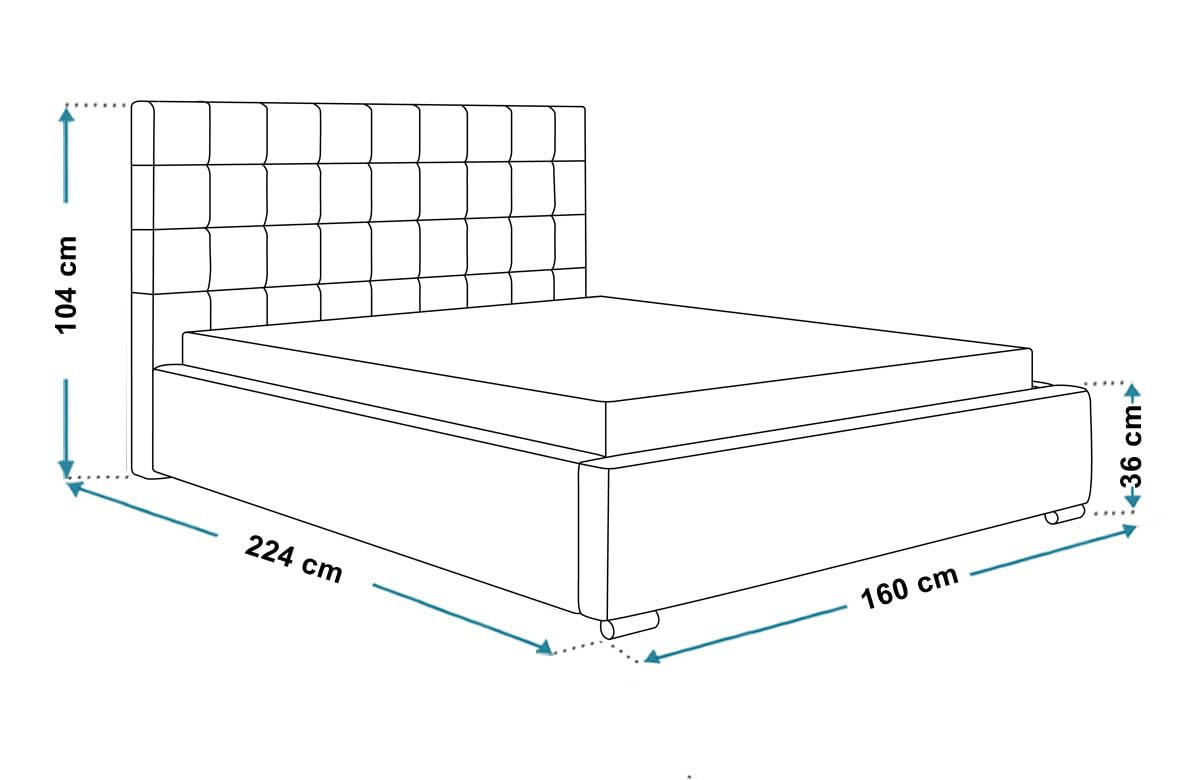 POLSTERBETT Porto mit Kopfteil, 140x200 cm, Doppelbett mit Bettkasten und Lattenrost aus Holz, Velourstoff Dunkelblau - Dunkelblau, Holz/Textil (140/200cm) - Alpi-Möbel