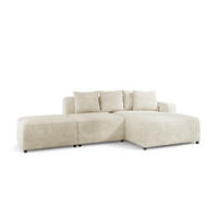 ECKSOFA Megan Xs In Poso - Creme, Holzwerkstoff/Textil (304/165cm) - Fun Möbel