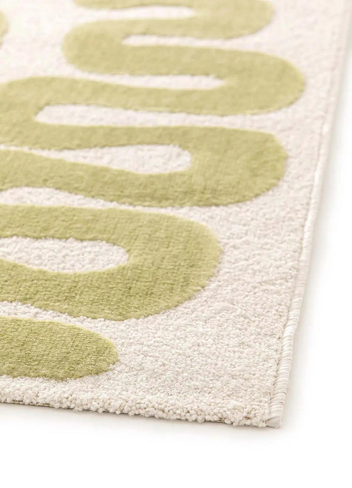 KURZFLORTEPPICH Grün Flashy 160/230 cm - Weiß/Grün, Naturmaterialien/Textil (160/230cm) - Atticgo