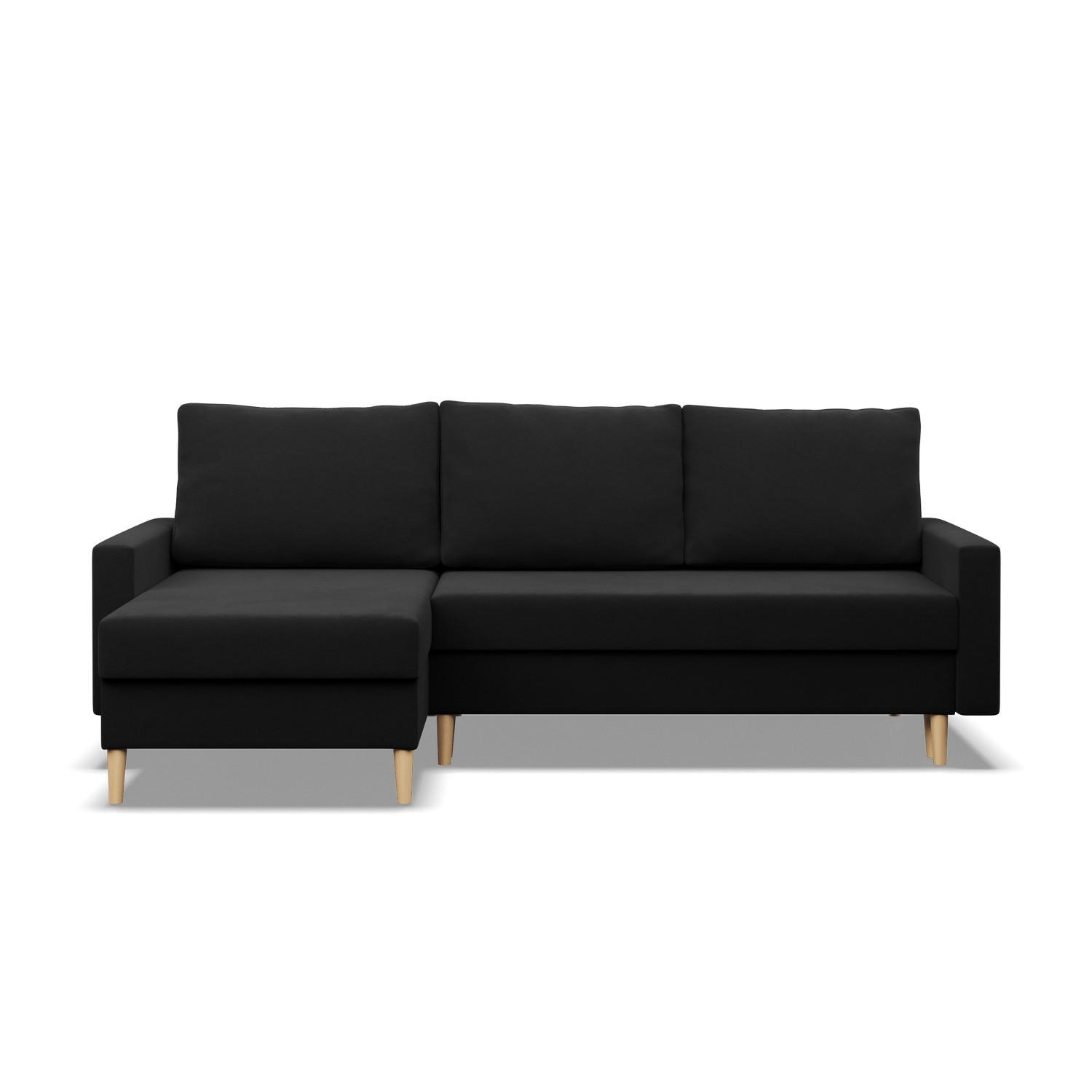 ECKSOFA MIT SCHLAFFUNKTION BLANK, Schwarz - Schwarz, Textil (223/140cm) - Mebligo