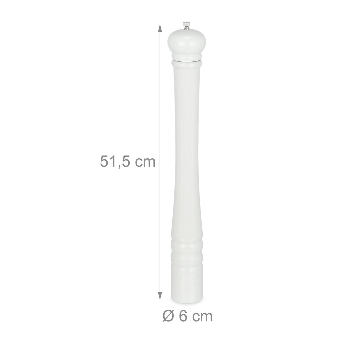 GEWÜRZMÜHLE - Weiß, Holz/Keramik (6/51.5/6cm) - Relaxdays