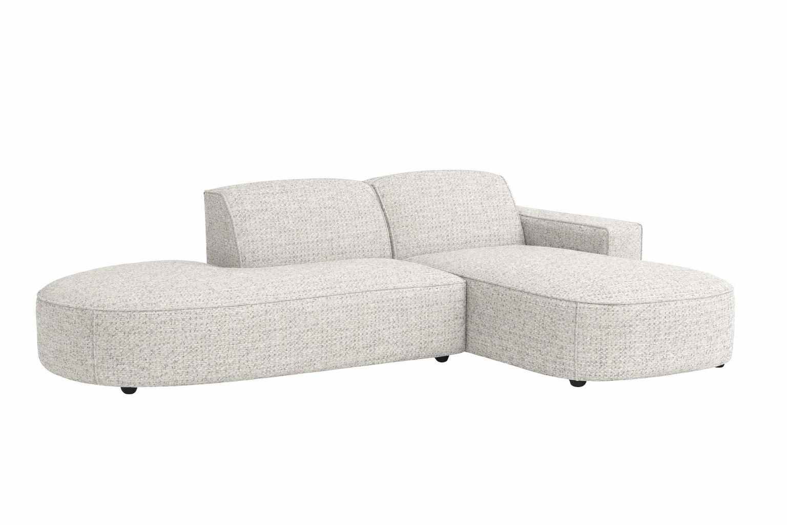 ECKSOFA Cursal Atelier, Stoff Artico, Nata, Rechts - Beige, Holz (284/166cm) - Kaiser Möbel