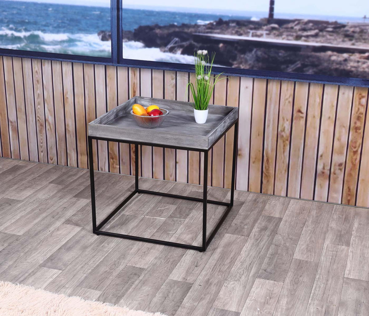BEISTELLTISCH quadratisch Grau - Grau, Holz (60/60/60cm) - MCW