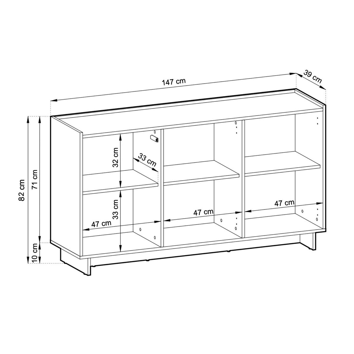 KOMMODE: karamellfarbene Eiche, 147 x 82 x 39 cm - Braun, Holzwerkstoff (147/82/39cm) - 3XE LIVING