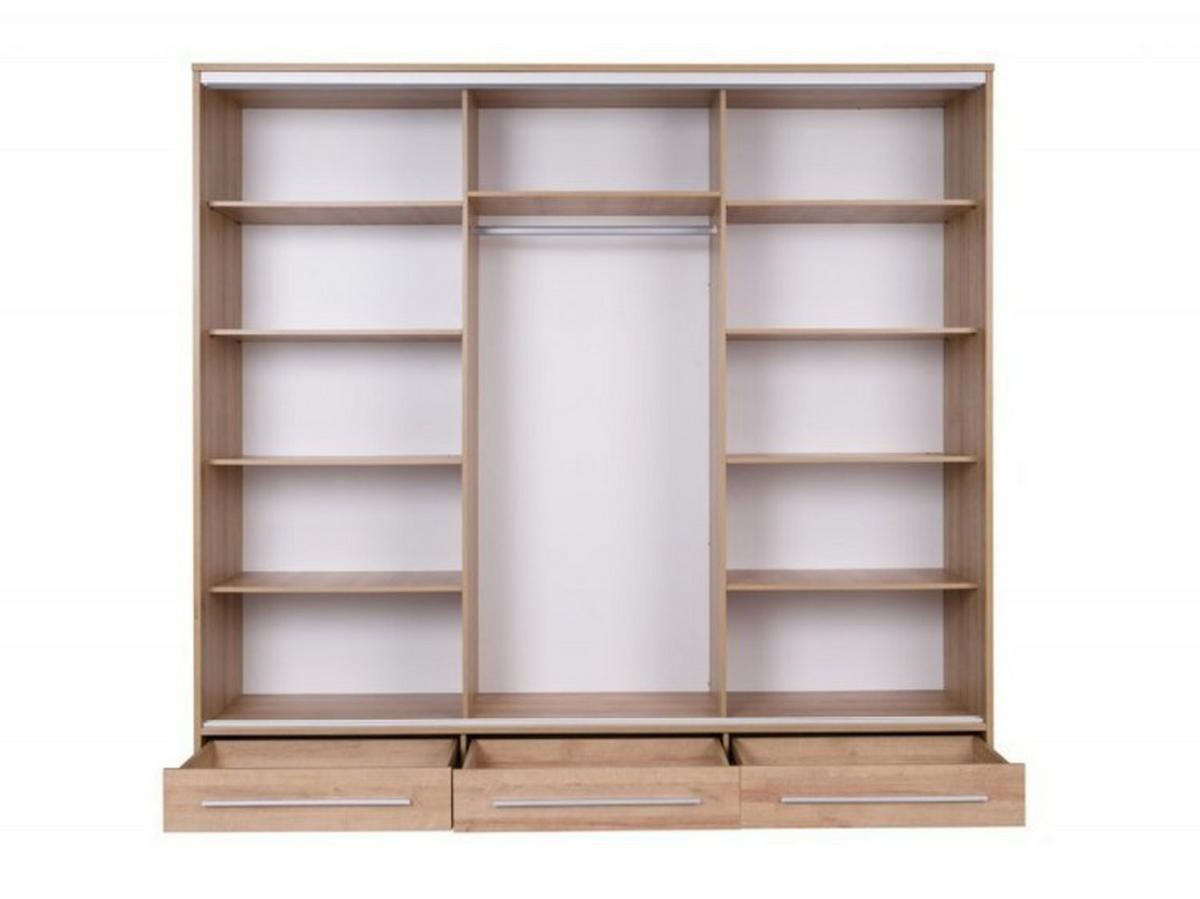 SCHIEBETÜRENSCHRANK - Kleiderschrank K001 Weiß - Weiß, Holzwerkstoff (255/236/66cm) - Möblo