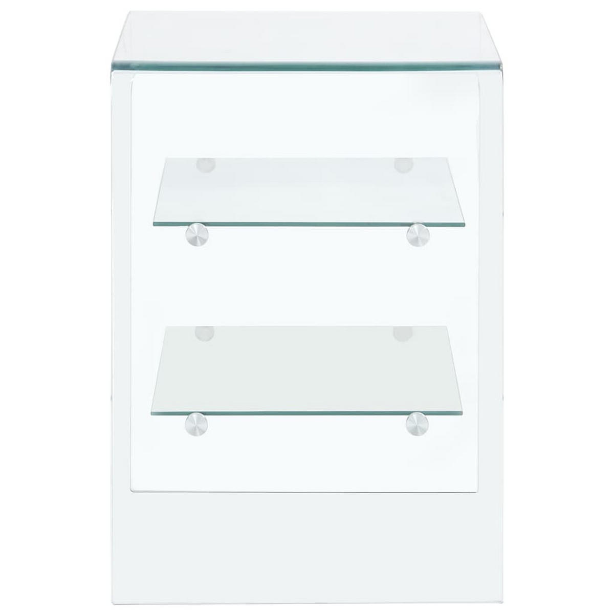 COUCHTISCH 50/40/56 cm aus Hartglas Transparent mit 2 Ablageflächen - Transparent, Glas (40/50/56cm) - vidaXL
