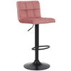 BARHOCKER Fani, Gestell schwarz, Samt Pink - Schwarz/Rosa, Textil/Metall (40/85/40cm) - TPFLiving