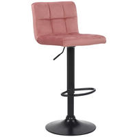 BARHOCKER Fani, Gestell schwarz, Samt Pink - Schwarz/Rosa, Textil/Metall (40/85/40cm) - TPFLiving