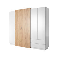 DREHTÜRENSCHRANK TRES 230/201,8/51,6 cm 5-türig Weiß - Orange/Weiß, Holzwerkstoff (230/201.8/51.6cm) - MASSENO