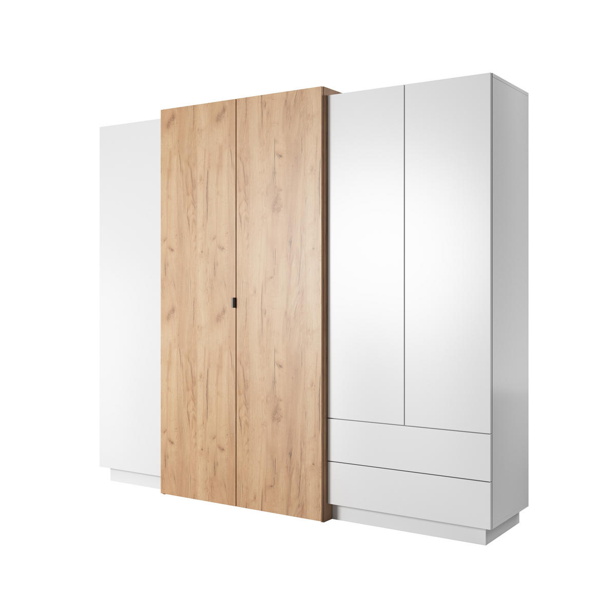 DREHTÜRENSCHRANK TRES 230/201,8/51,6 cm 5-türig Weiß - Orange/Weiß, Holzwerkstoff (230/201.8/51.6cm) - MASSENO