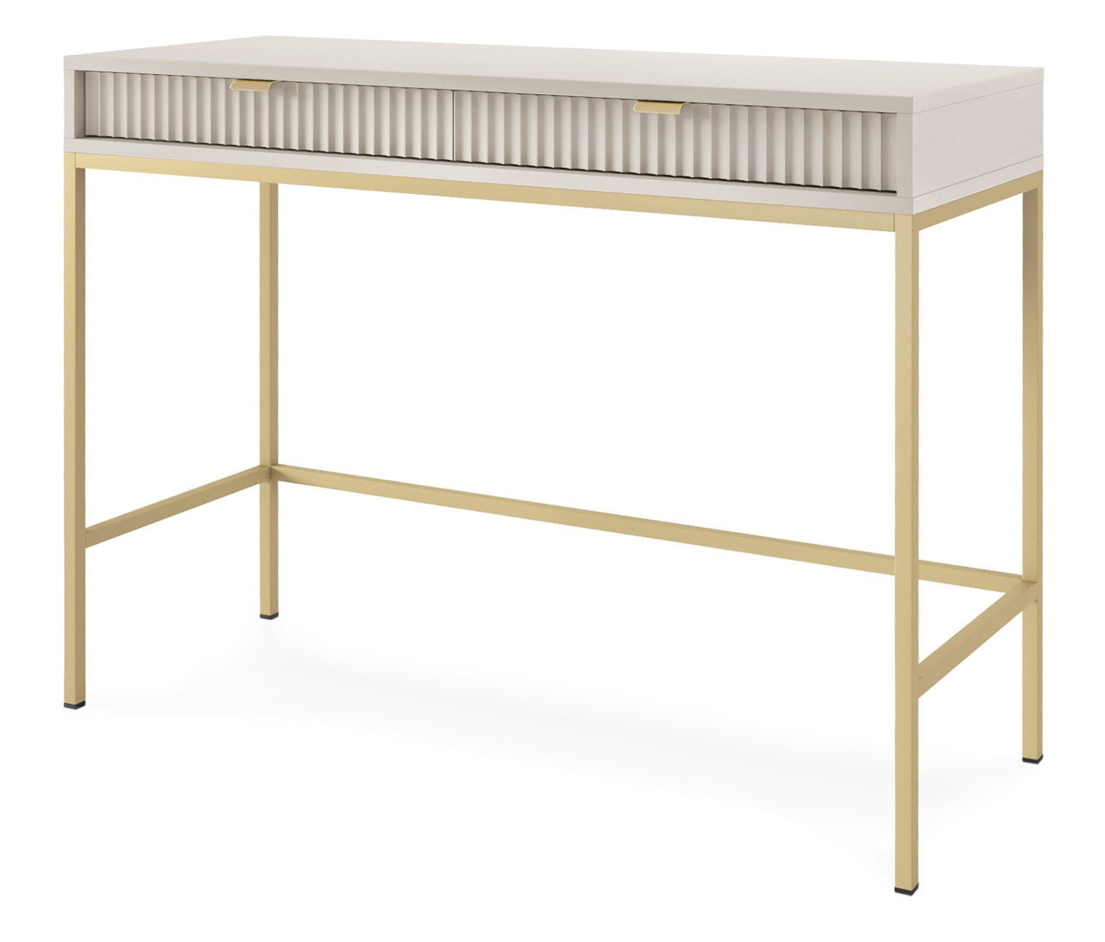 SCHMINKTISCH Kioto in Kaschmir und mit Metallbeinen - Kaschmir/Goldfarben, Holzwerkstoff/Metall (50/104/77cm) - Ravio