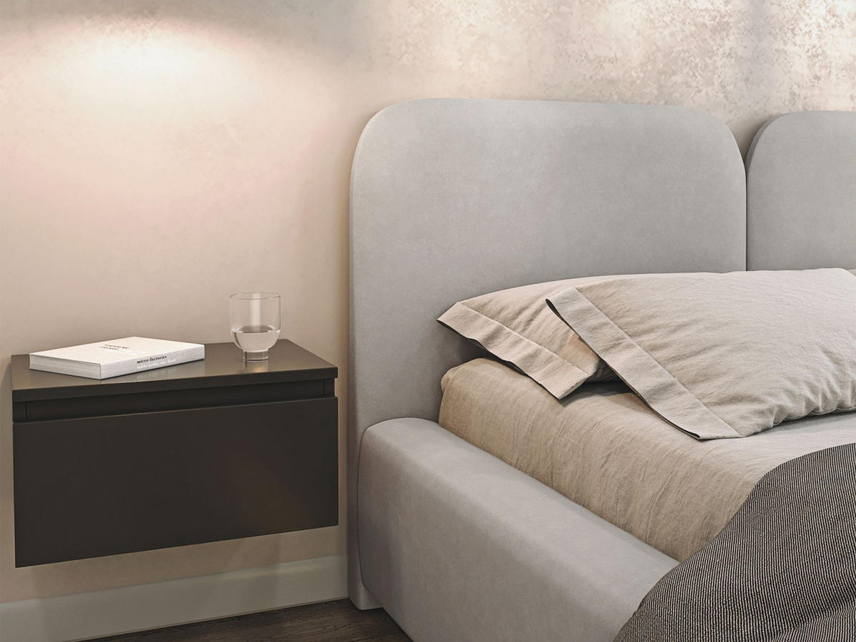 POLSTERBETT Comoves 180x200 Greige mit Veloursbezug - Taupe, Textil (180/200cm) - Selsey