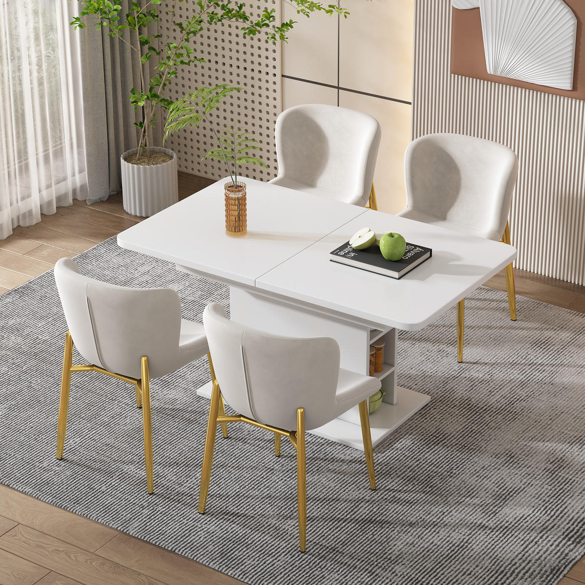ESSTISCH Erweiterbar Weiß - Weiß, Holz (130/70/75cm) - Urban Meuble
