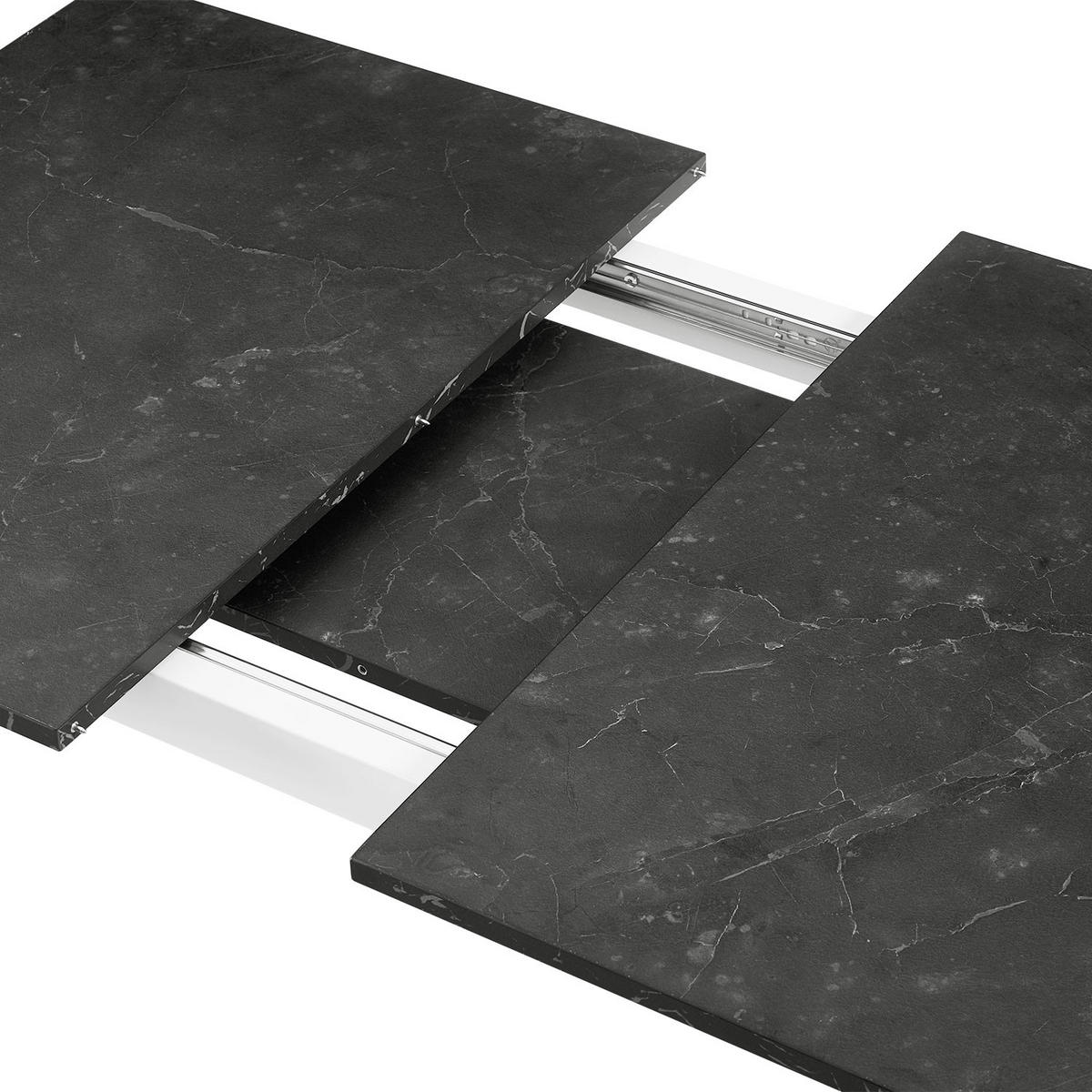 ESSTISCH LIO 120-160/80/76 cm - Schwarz/Weiß, Holzwerkstoff/Metall (120/80/76cm) - B&D Home