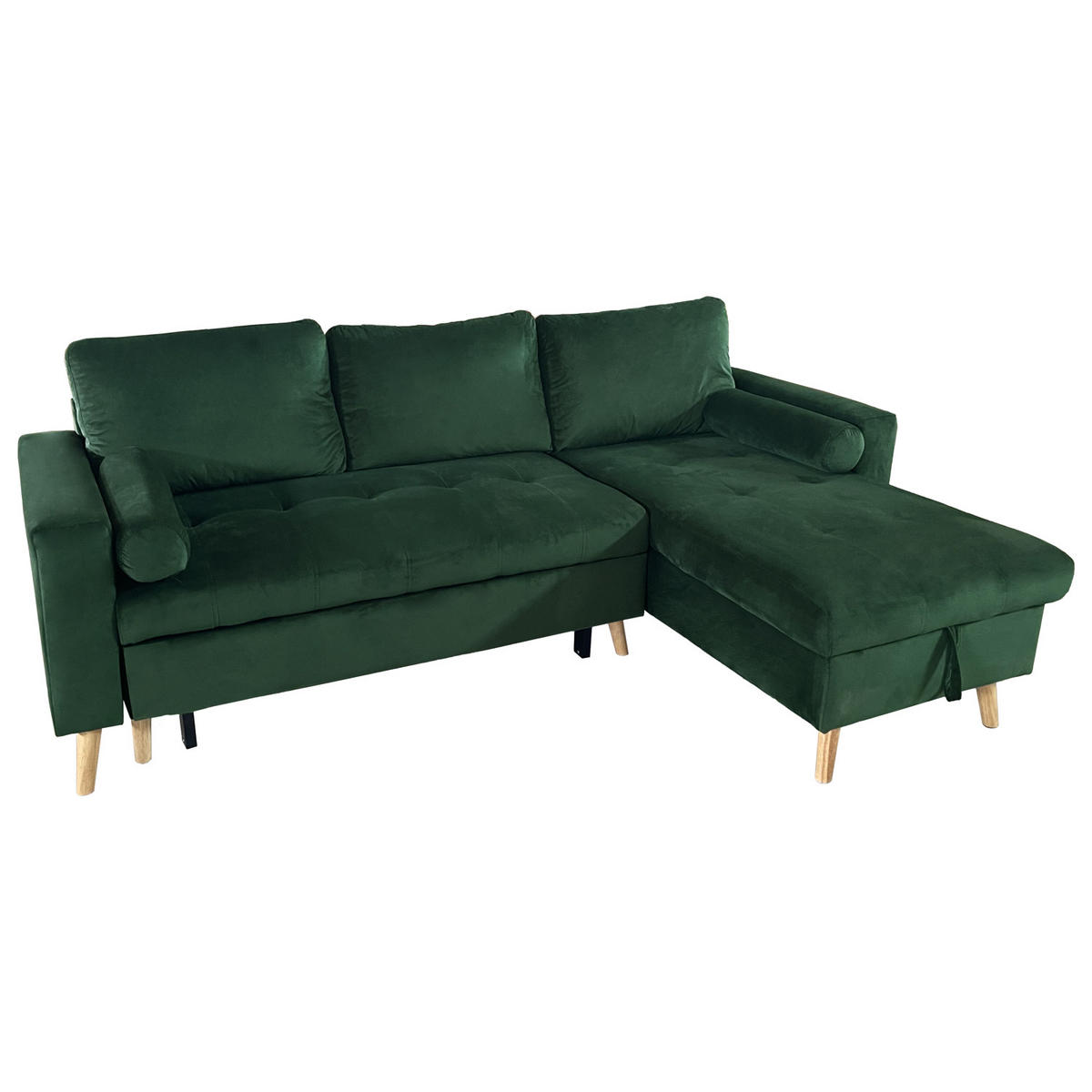ECKSOFA JAMES GRÜN 3 PLÄTZE - Grün, Textil (145/225cm) - Happy Garden